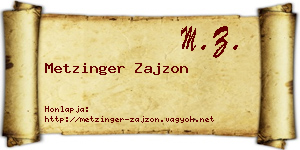 Metzinger Zajzon névjegykártya